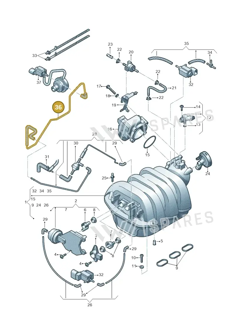 06E133647F — Audi Q5 qu. 2.0 TDI (2008-2012) diagram 448133720, position 36