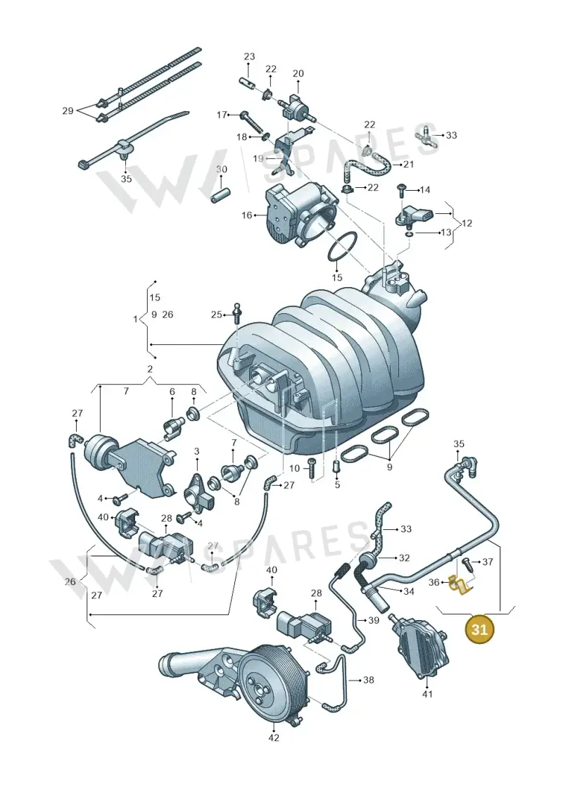 06E133773AR — Audi A7 Sportback (2014-2018) diagram 711133420, position 31