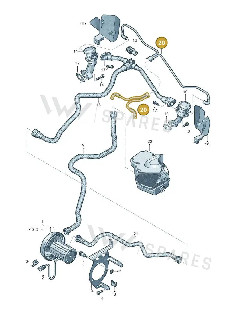 06E133773BS — Audi Q5 qu. 2.0 TDI (2008-2012) diagram 647131250, position 20