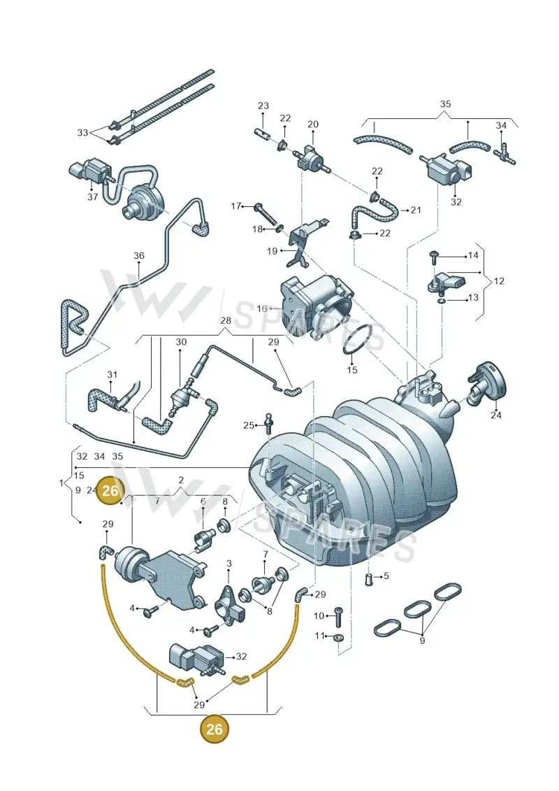 06E133778C — Audi Q5 qu. 2.0 TDI (2008-2012) diagram 448133720, position 26
