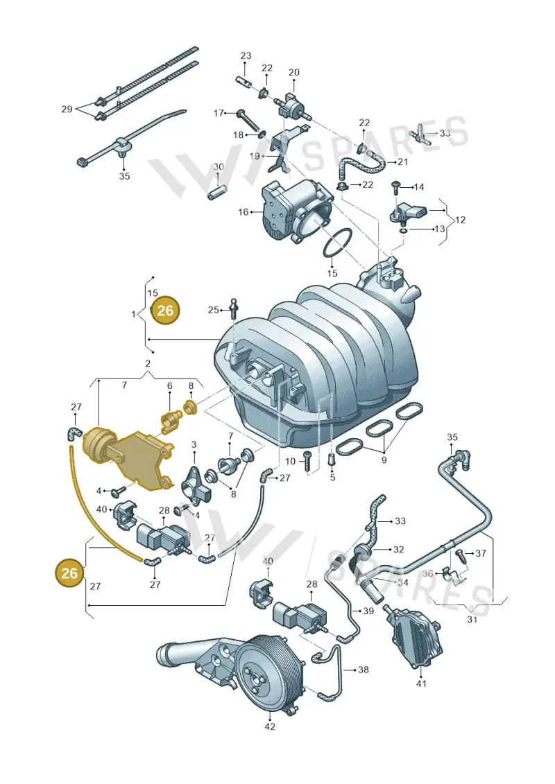 06E133778C — Audi A7 Sportback (2014-2018) diagram 711133420, position 26