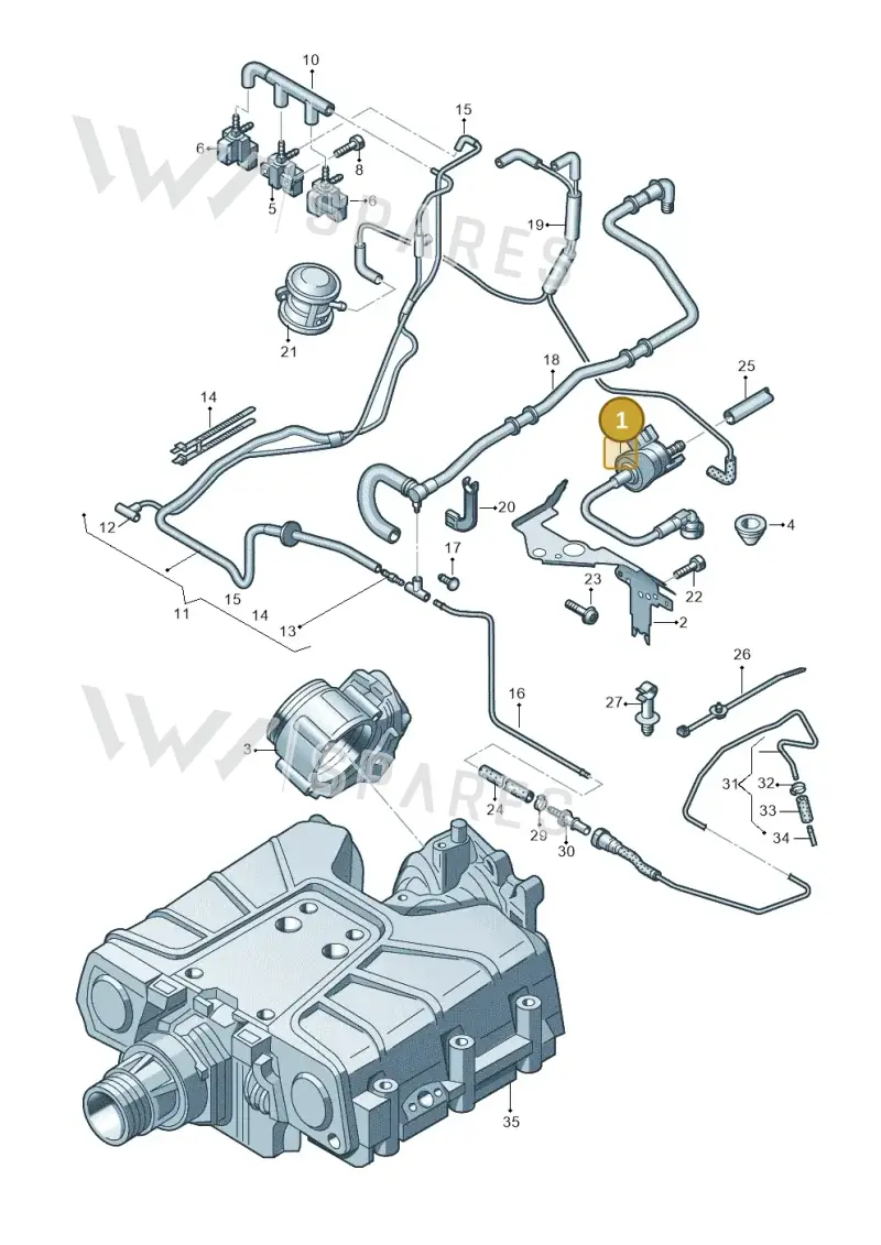 06E133781A — Audi A5 Cabrio 2.0 (2008-2012) diagram 648133520, position 1
