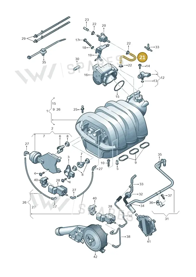 06E133784K — Audi A7 Sportback (2014-2018) diagram 711133420, position 21