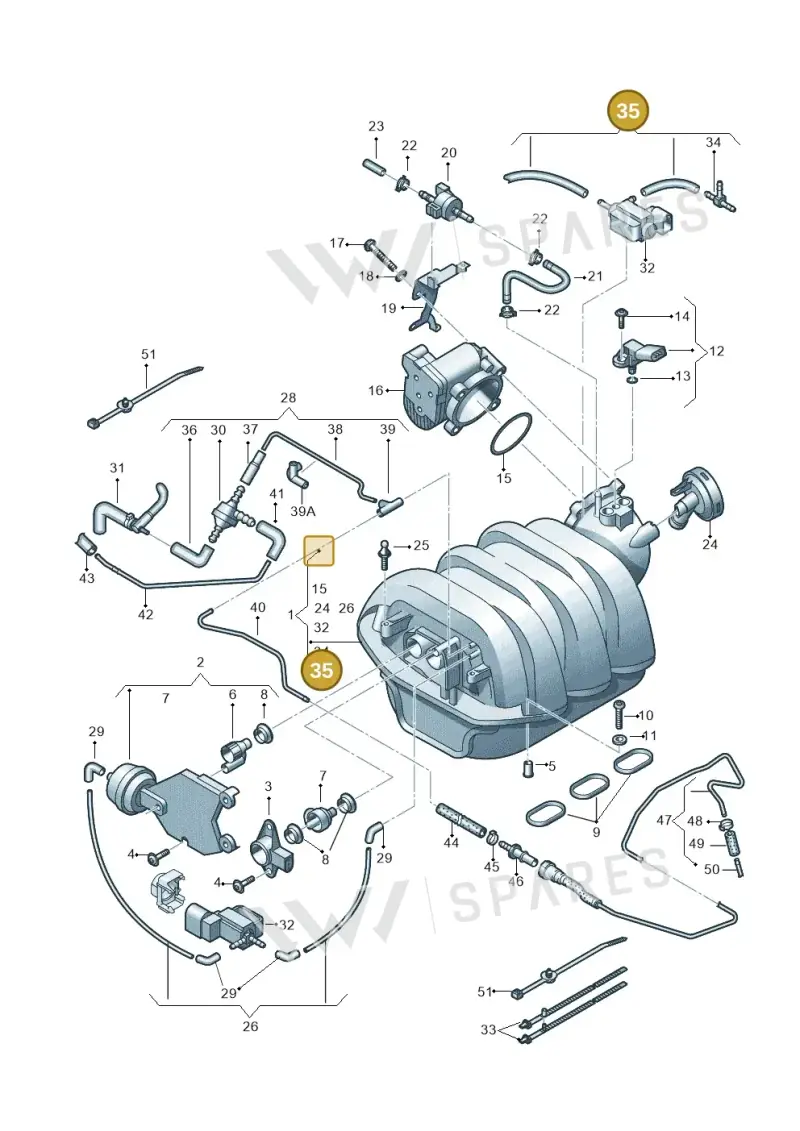 06E133789 — Audi A6 2.7 TDI (2008-2011) diagram 448133710, position 35