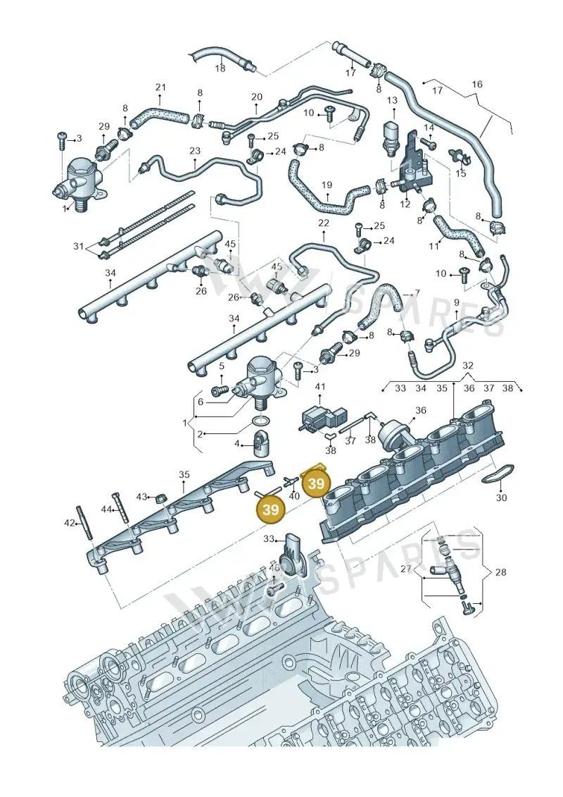 06E133810 — Audi RS6 Avant qu.5.0 (2007-2010) diagram 641133400, position 39