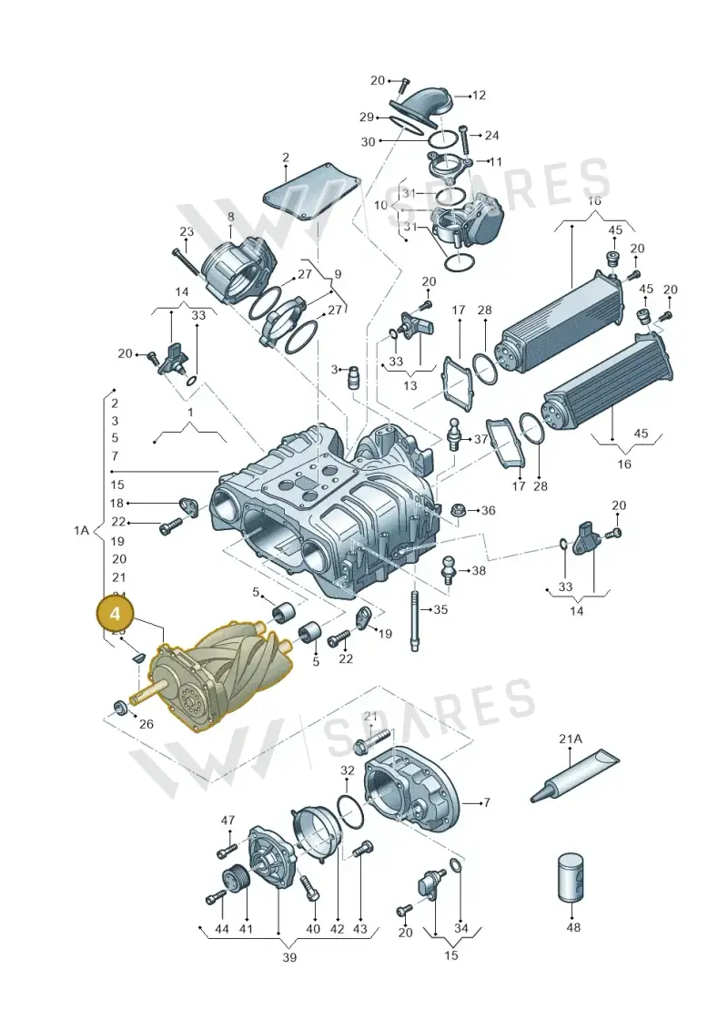 06E145211C — Audi A8L qu. 3.0 TDI (2013-2018) diagram 771145250, position 4