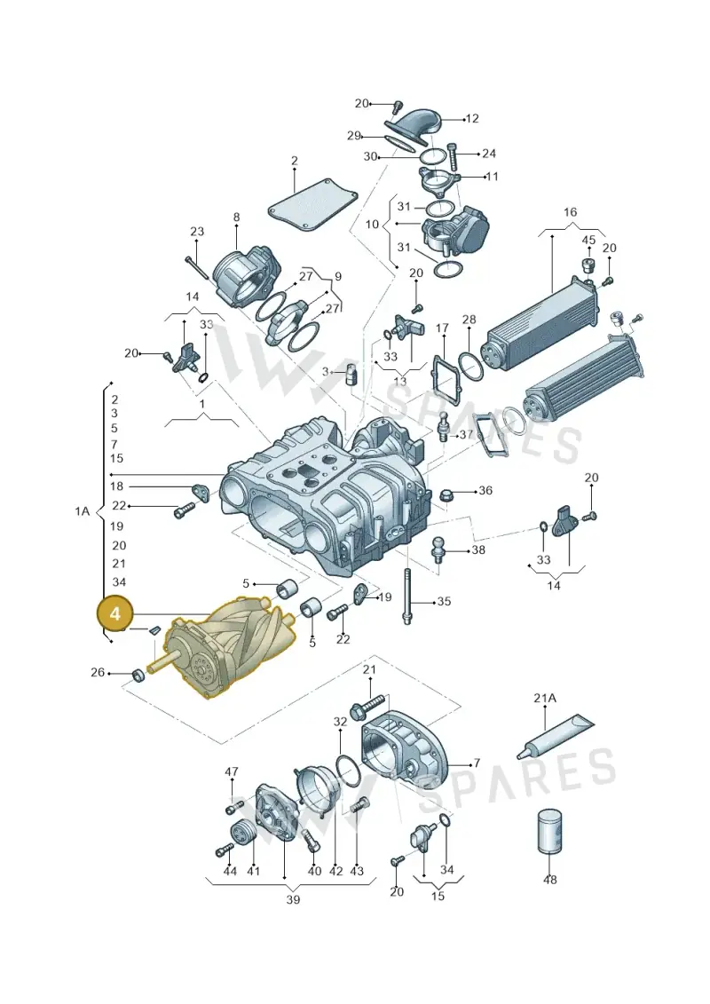 06E145211D — Audi A6 1.8 (2015-2019) diagram 887145030, position 4