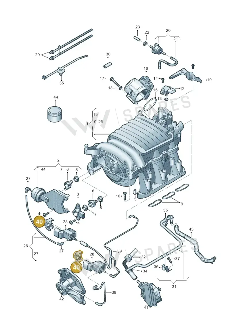06E145218A — Audi A8L qu. 3.0 TDI (2013-2018) diagram 696133160, position 40