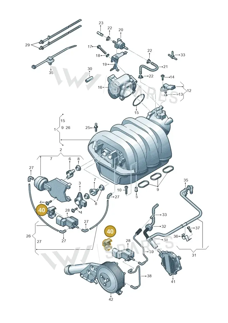 06E145218A — Audi A7 Sportback (2014-2018) diagram 711133420, position 40
