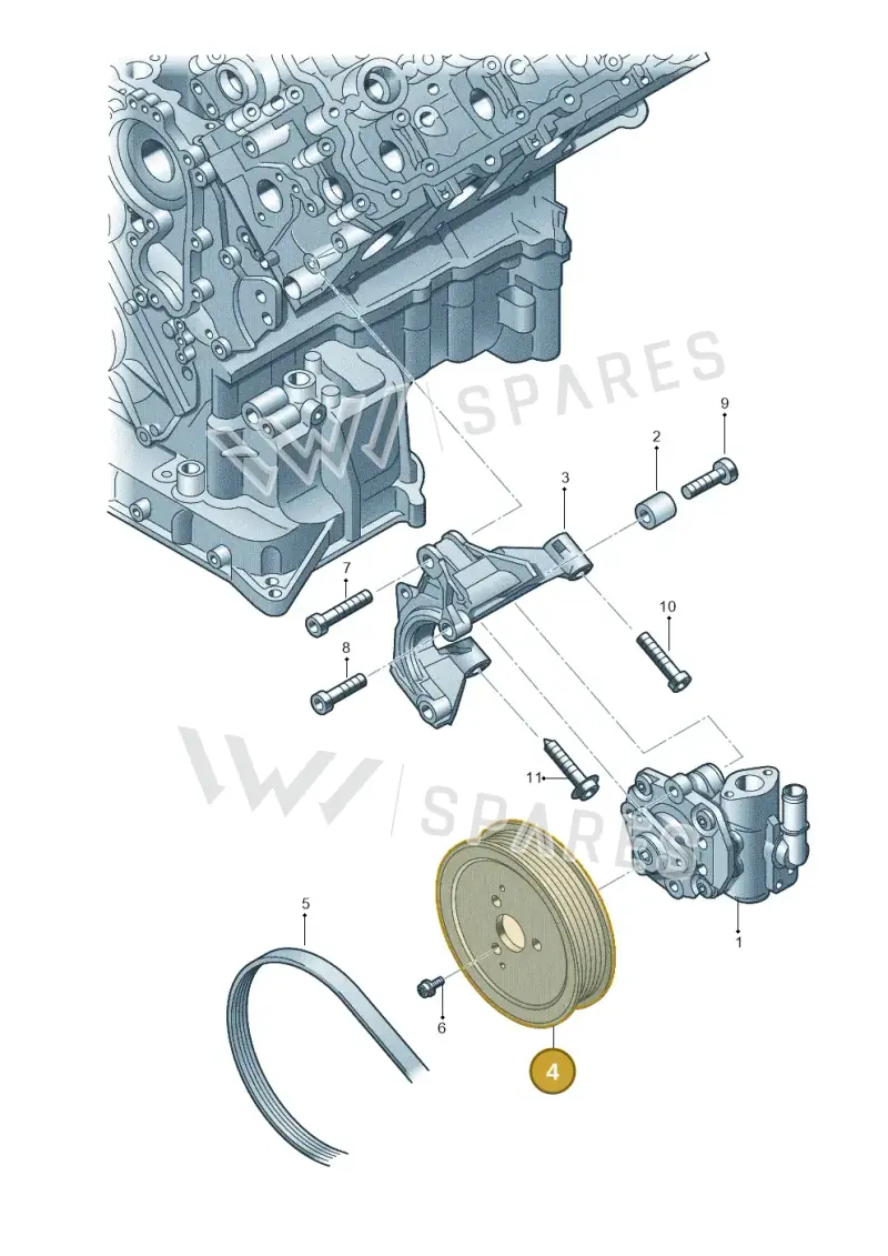 06E145255B — Audi A8L qu. 3.0 TDI (2009-2014) diagram 675145780, position 4