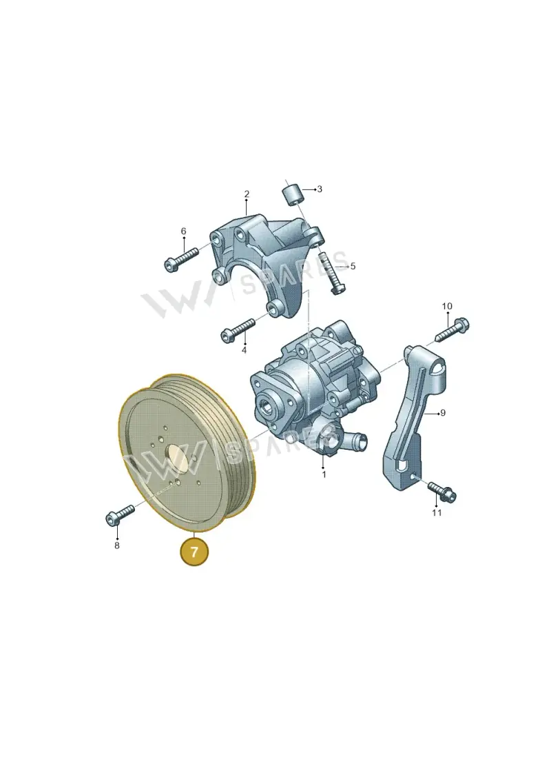 06E145255C — Audi Q5 qu. 2.0 TDI (2008-2012) diagram 448145850, position 7