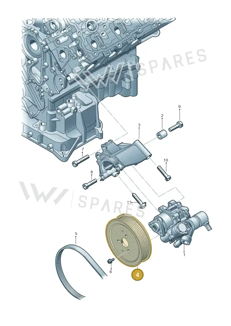 06E145255C — Audi A8L qu. 3.0 TDI (2009-2014) diagram 696145780, position 4