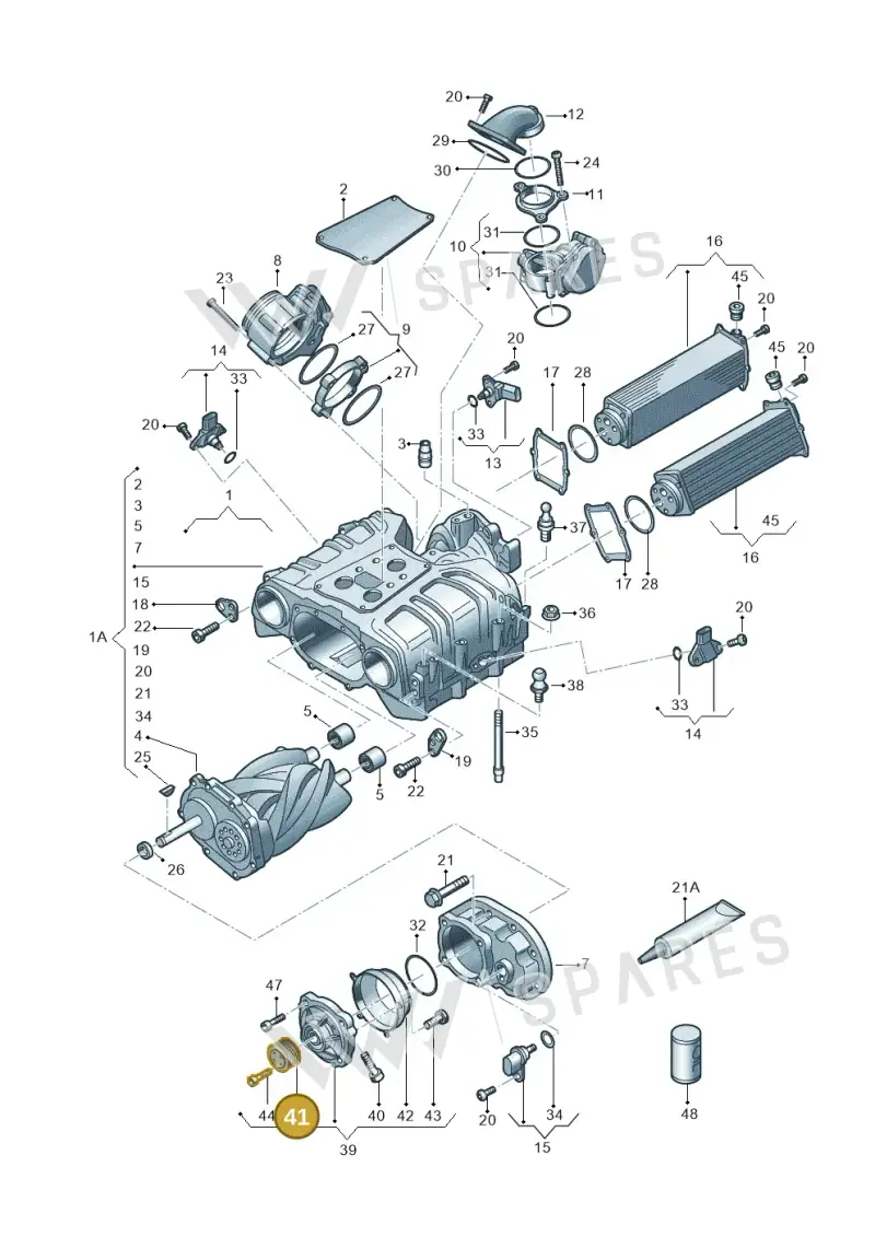 06E145255H — Audi Q7 qu. 3.0 TDI (2015-2019) diagram 771145250, position 41