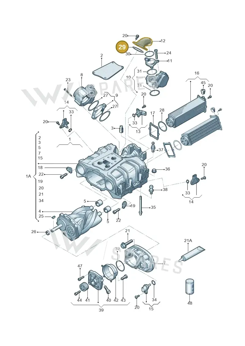06E145272D — Audi A6 1.8 (2015-2019) diagram 887145030, position 29