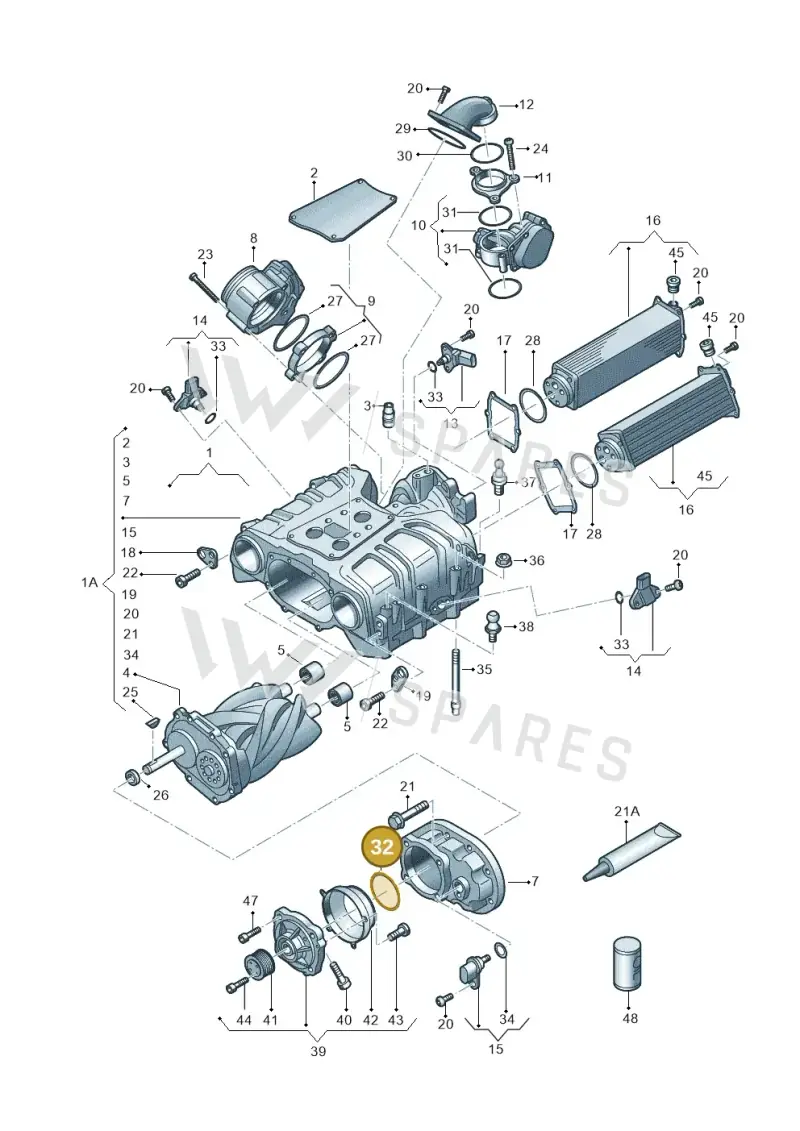 06E145272F — Audi Q7 qu. 3.0 TDI (2015-2019) diagram 771145250, position 32