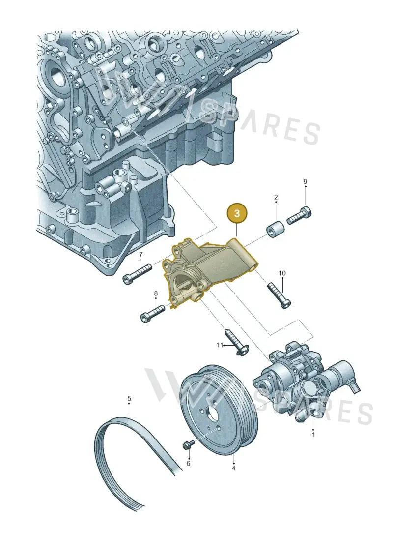 06E145393G — Audi Q7 qu. 3.0 TDI (2009-2015) diagram 696145780, position 3
