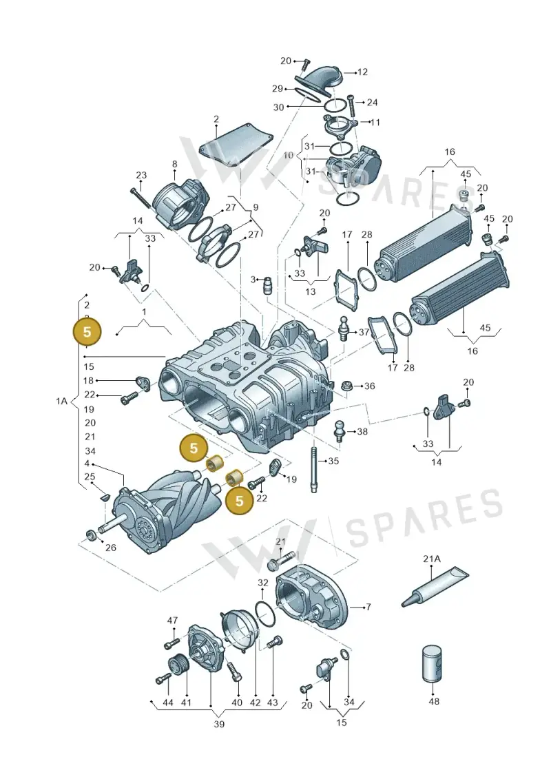 06E145475 — Audi Q7 qu. 3.0 TDI (2015-2019) diagram 771145250, position 5