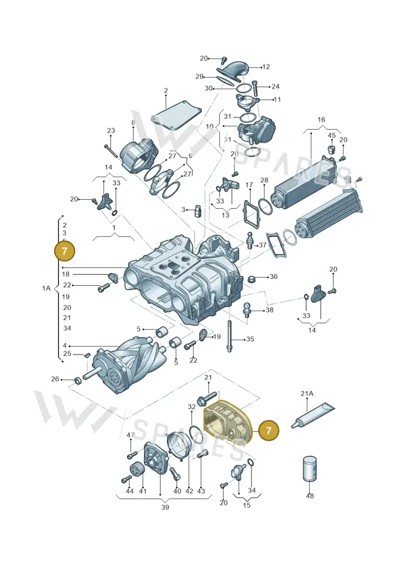 06E145609D — Audi A6 1.8 (2015-2019) diagram 887145030, position 7