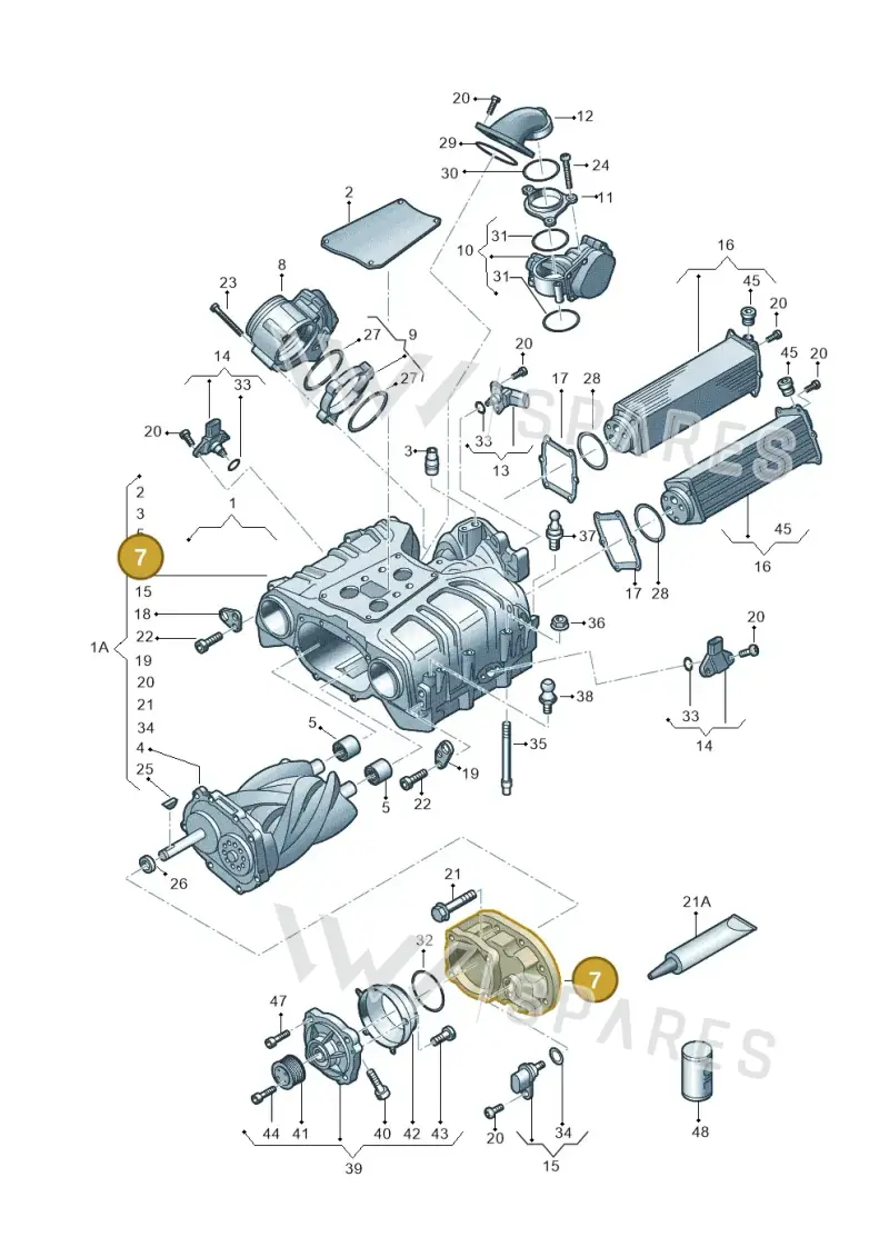 06E145609D — Audi Q7 qu. 3.0 TDI (2015-2019) diagram 771145250, position 7
