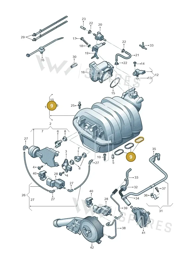 06E198717 — Audi A7 Sportback (2014-2018) diagram 711133420, position 9