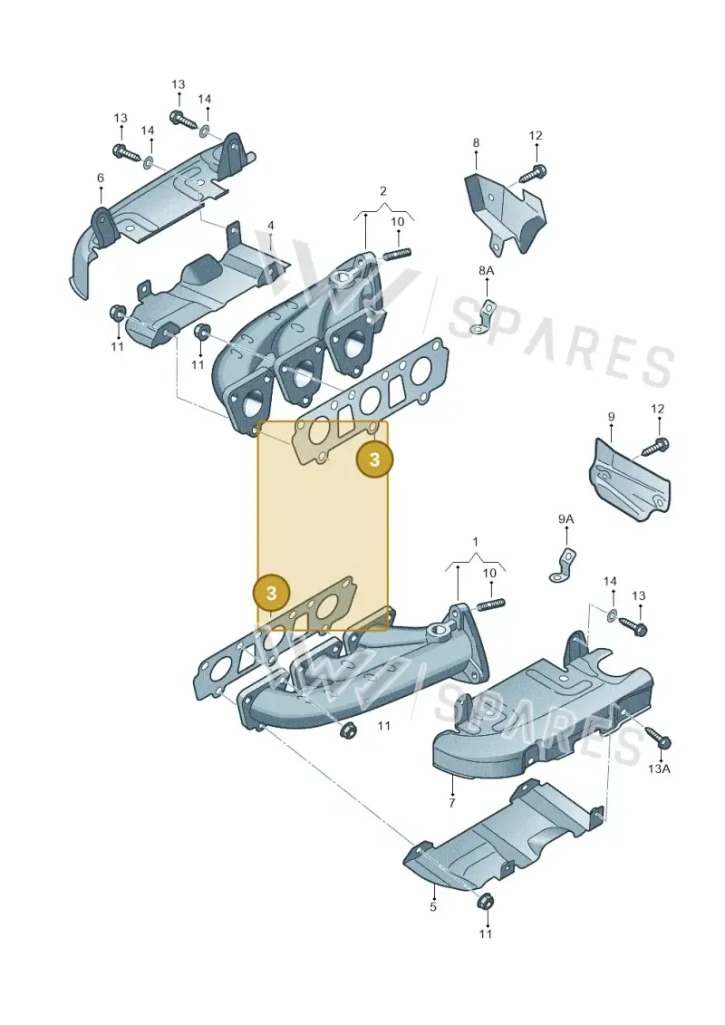 06E253039C — Audi Q7 qu. 3.0 TDI (2015-2019) diagram 448253100, position 3