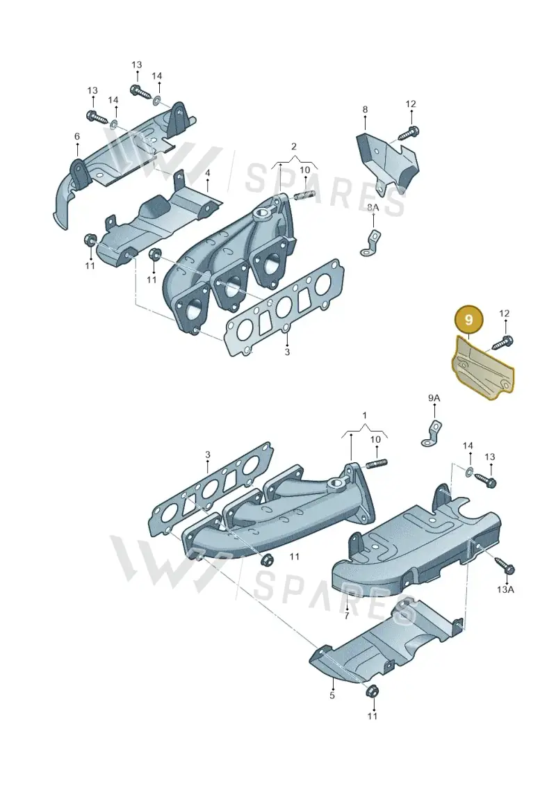 06E253243D — Audi A6 2.7 TDI (2008-2011) diagram 448253100, position 9