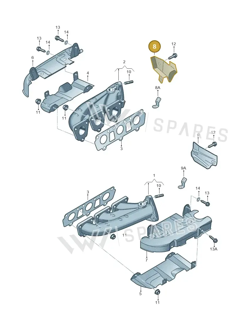 06E253244R — Audi A7 Sportback (2014-2018) diagram 448253100, position 8