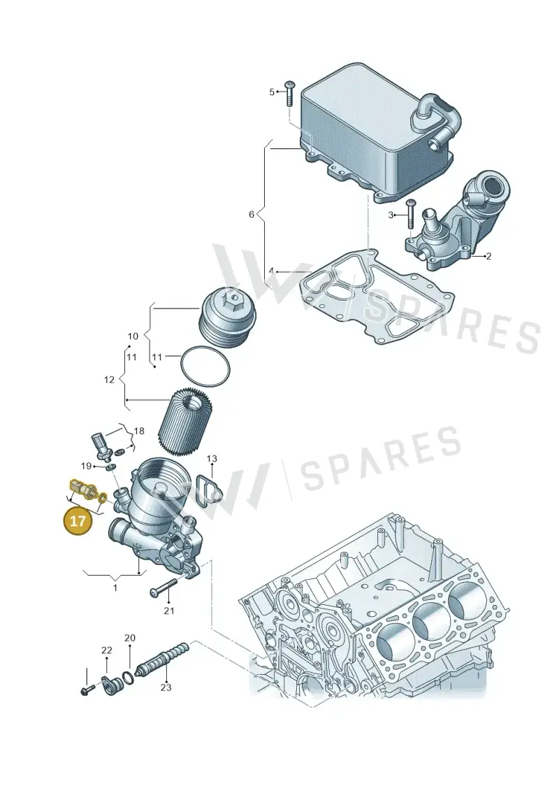 06E906054J — Audi A5 Cabrio 2.0 (2016-2018) diagram 848115056, position 17