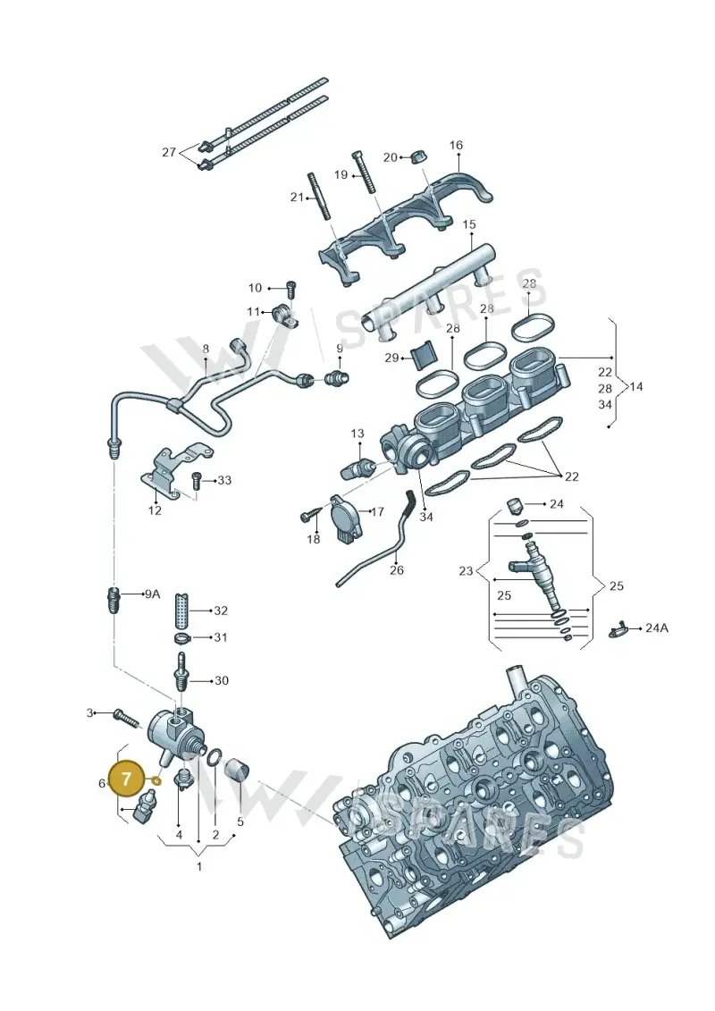 06E906149B — Audi A6 Av. qu. 3.0 (2012-2018) diagram 648133540, position 7