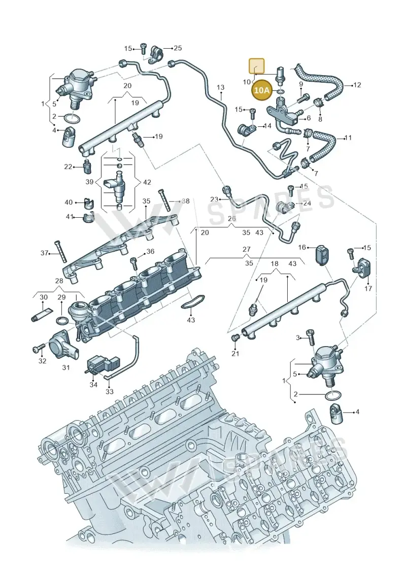 06E906149B — Audi RS4 Av. qu. 4.2 (2012-2015) diagram 695133300, position 10A