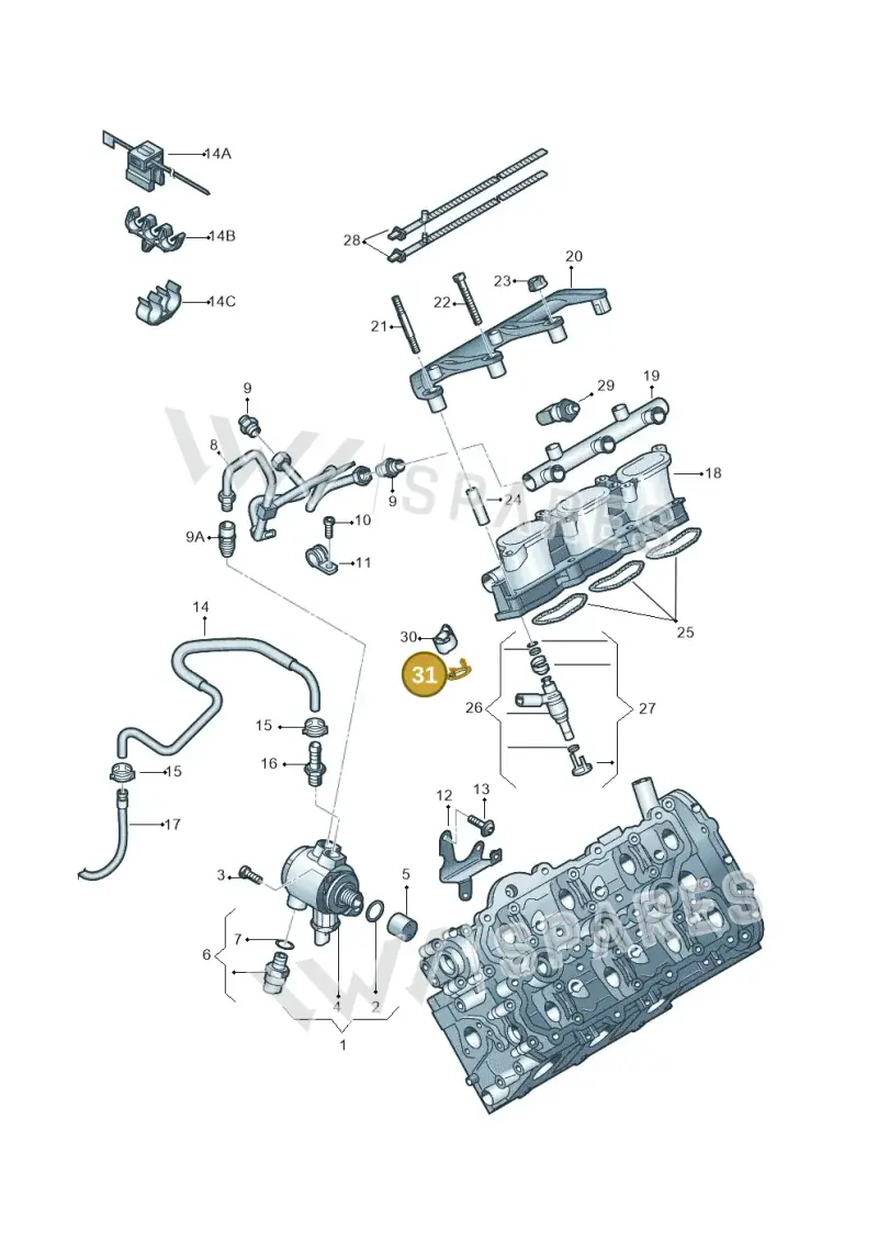 06E906189F — Audi A7 Sportback (2014-2018) diagram 448133730, position 31