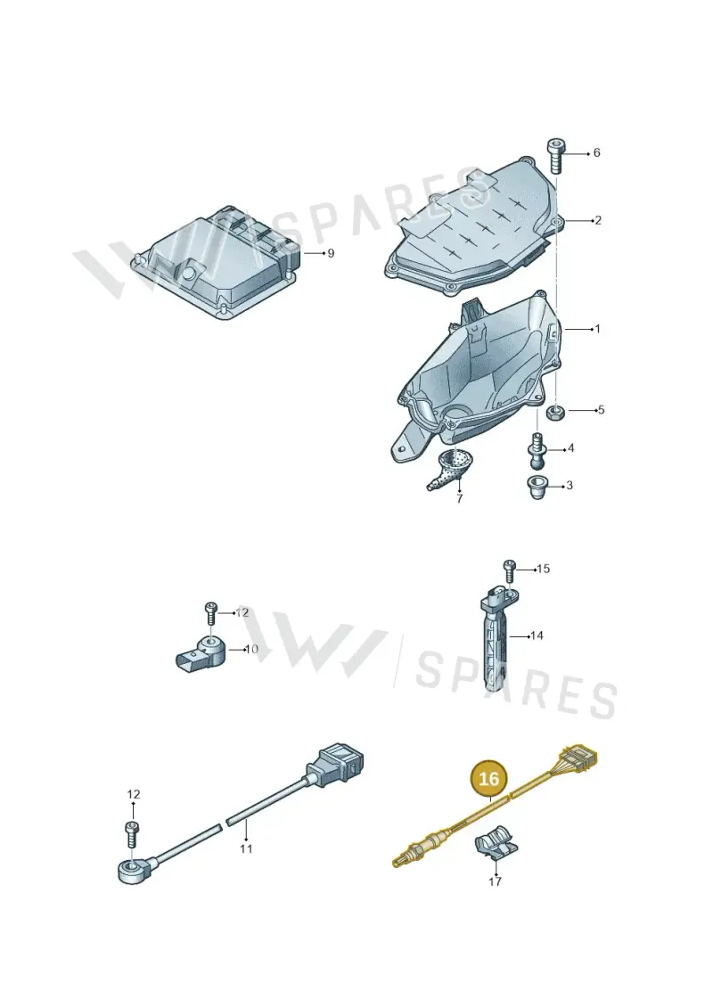 06E906265AJ — Audi A7 Sportback (2014-2018) diagram 788906000, position 16