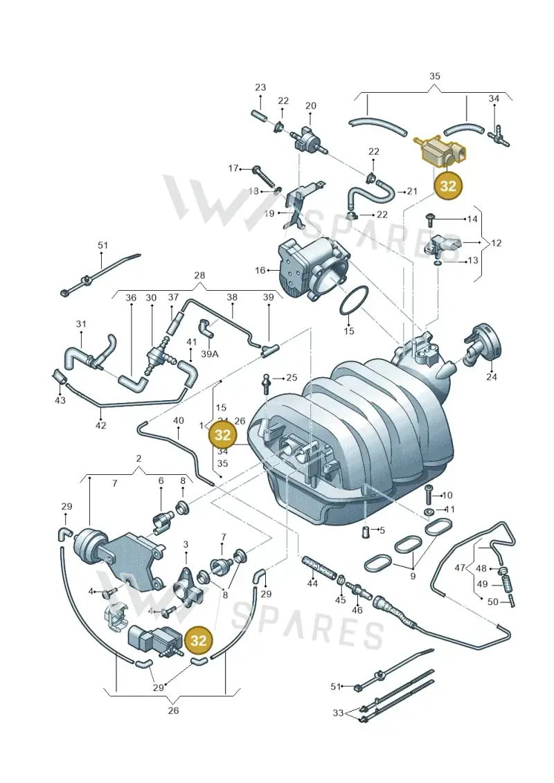 06E906283 — Audi A6 2.7 TDI (2008-2011) diagram 448133710, position 32