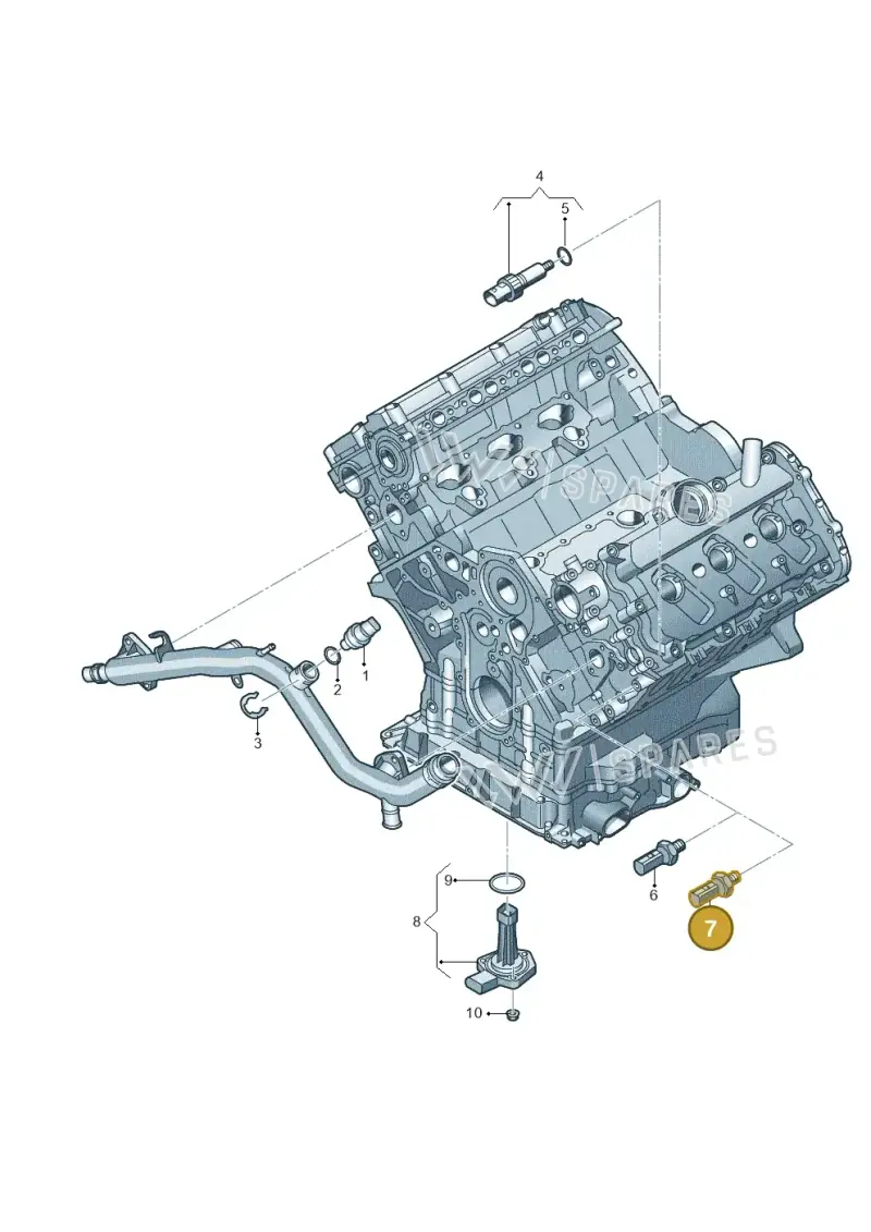 06E919081F — Audi A8L qu. 3.0 TDI (2013-2018) diagram 711919650, position 7