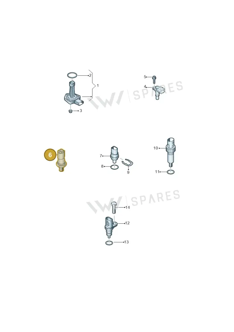 06E919081F — Audi A7 Sportback (2014-2018) diagram 788919400, position 6