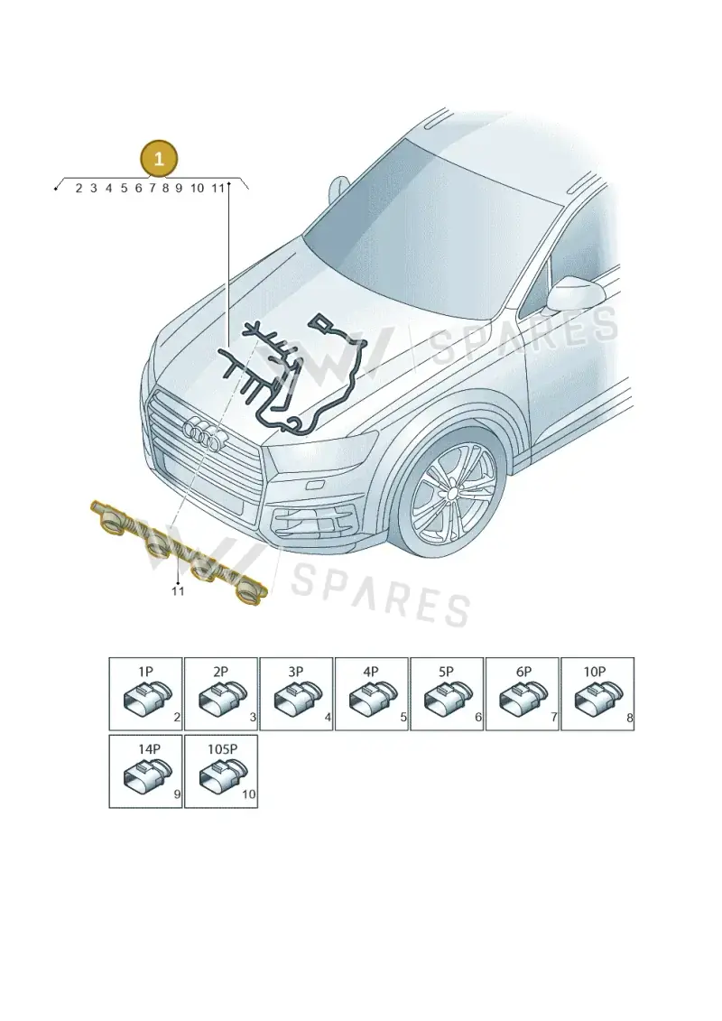 06E971595AB — Audi Q7 qu. 3.0 TDI (2015-2019) diagram 859971430, position 1