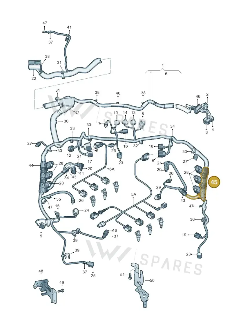 06E971821F — Audi Q7 qu. 3.0 TDI (2009-2015) diagram 675971050, position 45