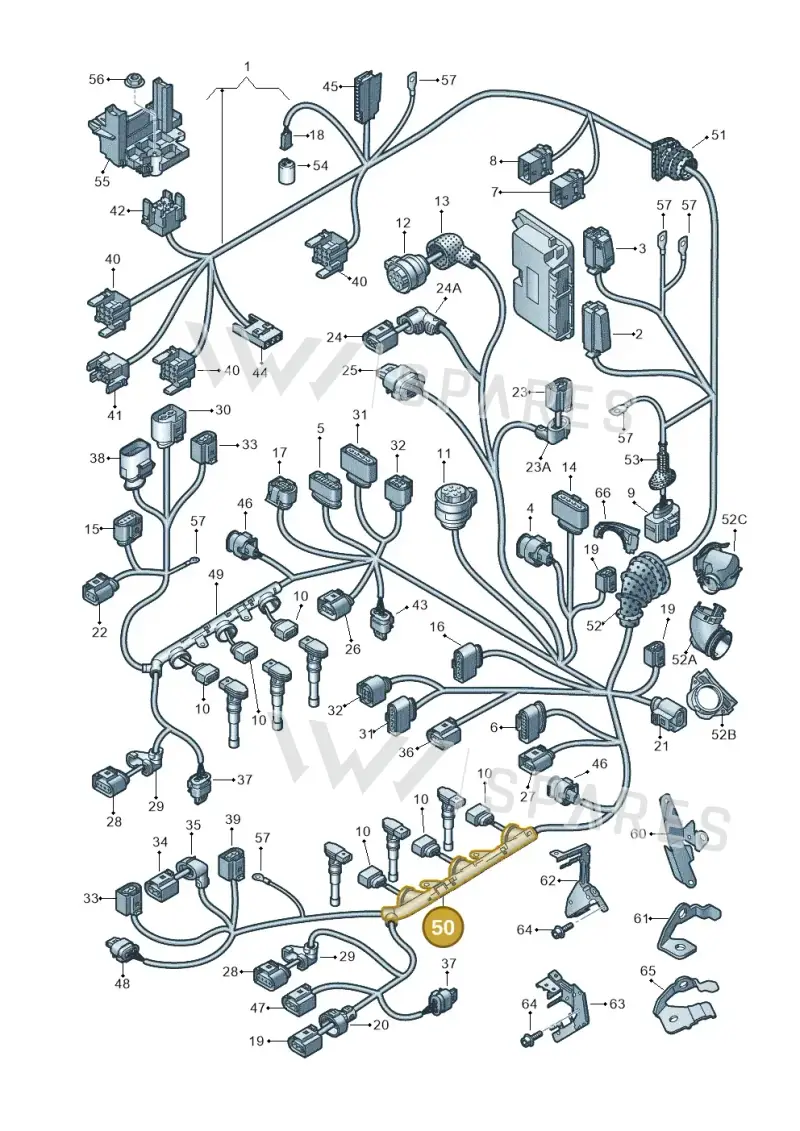 06E971821F — Audi A6 Av. qu. 3.0 (2012-2018) diagram 711971500, position 50