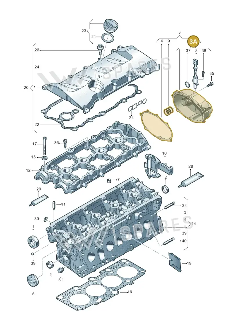 06F103530F — Audi A3/S3/Sportb./qu. 08 (2007-) diagram 412103450, position 3A