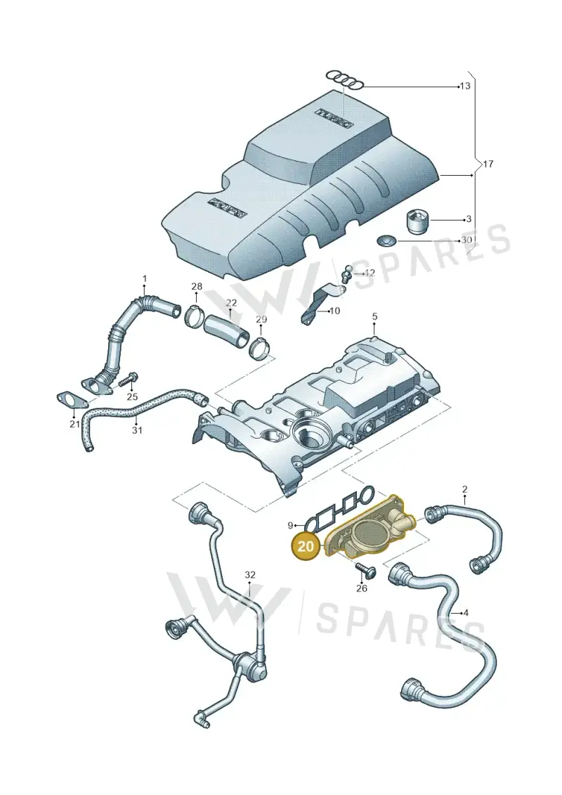 06F129101P — Audi TTS Coupe 2.0 (2010-2014) diagram 454103770, position 20