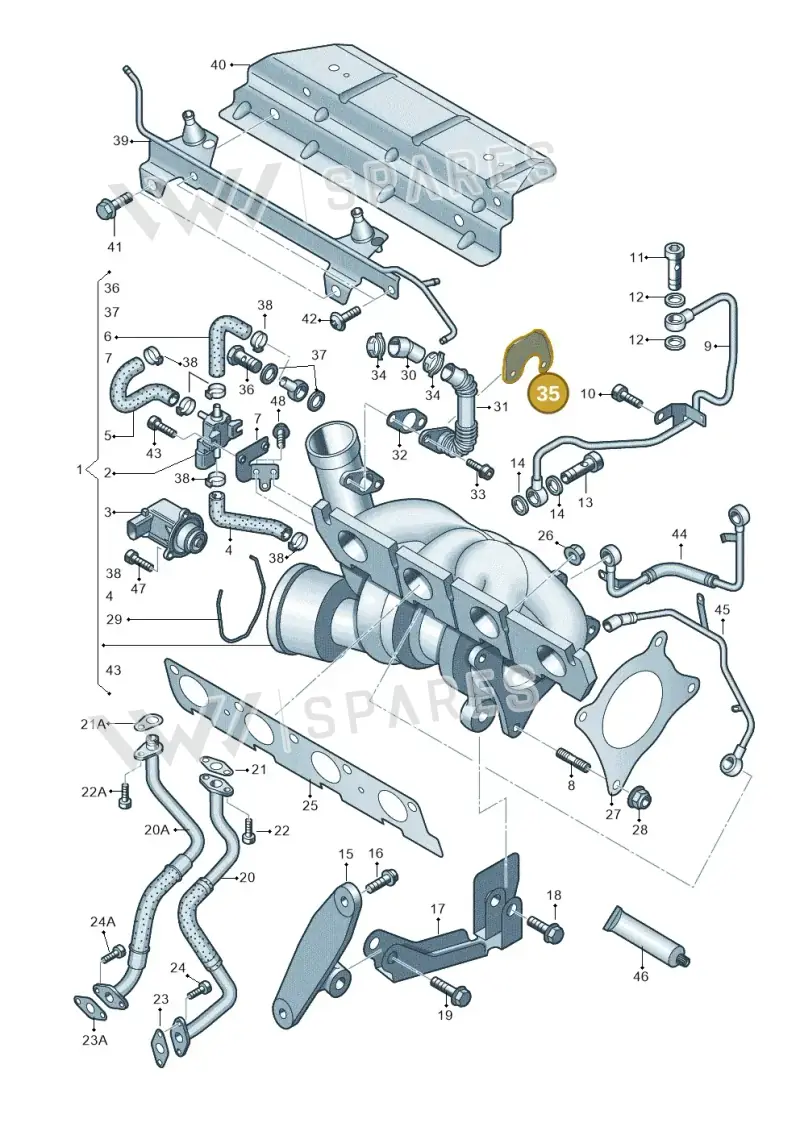 06F129686 — Audi A1 Sportback (2010-2015) diagram 412145650, position 35