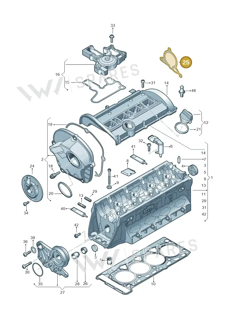 06H103121F — Audi Q5 qu. 2.0 (2009-2018) diagram 670103200, position 25