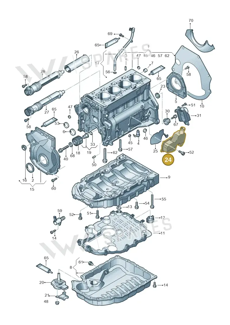 06H103464L — Audi Q3 2.0 TDI (2014-2019) diagram 636103020, position 24
