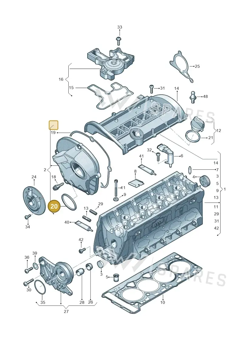 06H103483D — Audi TTS Coupe 2.0 (2010-2014) diagram 670103200, position 20