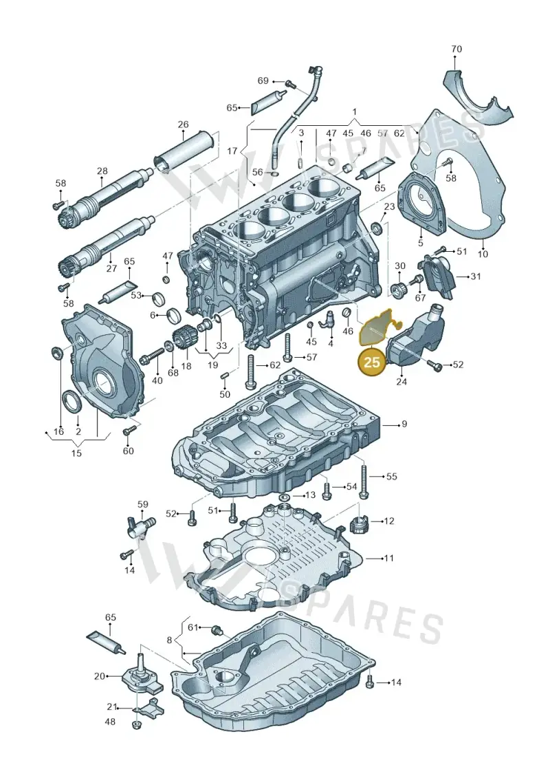 06H103517D — Audi Q3 2.0 TDI (2014-2019) diagram 636103020, position 25