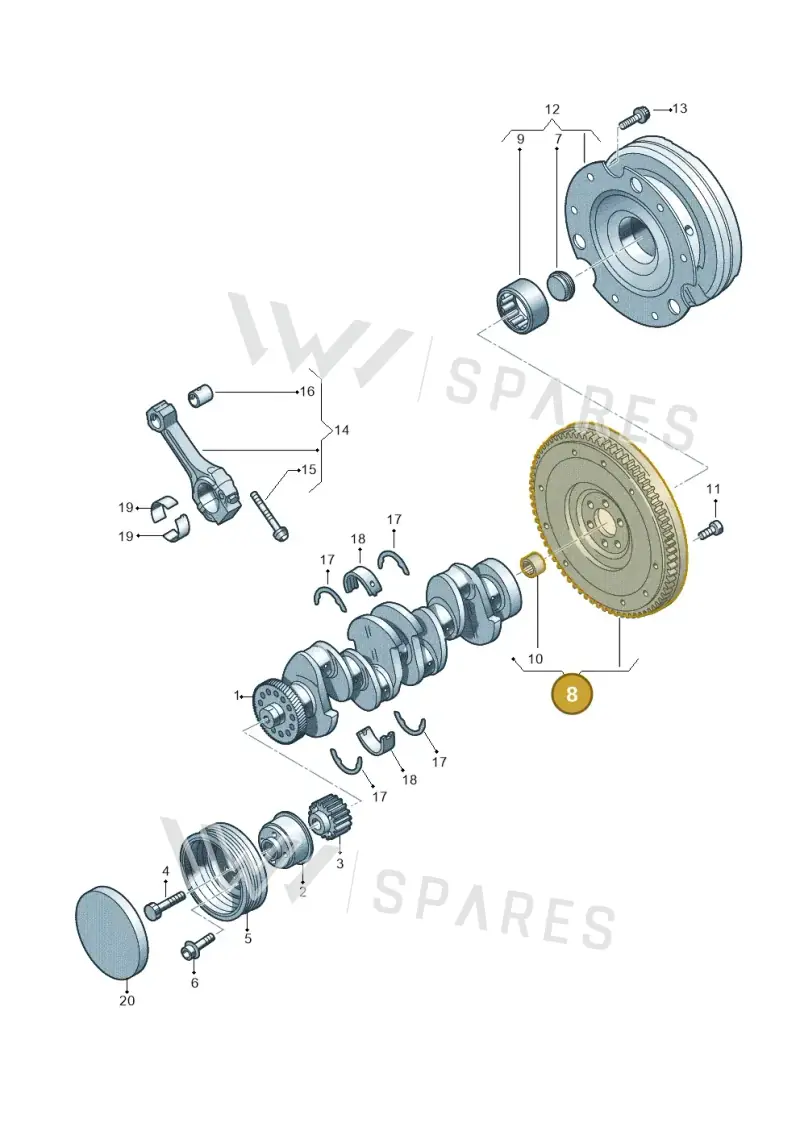 06H105323R — Audi A6 qu. 3.0 tdi (2014-2018) diagram 725105500, position 8