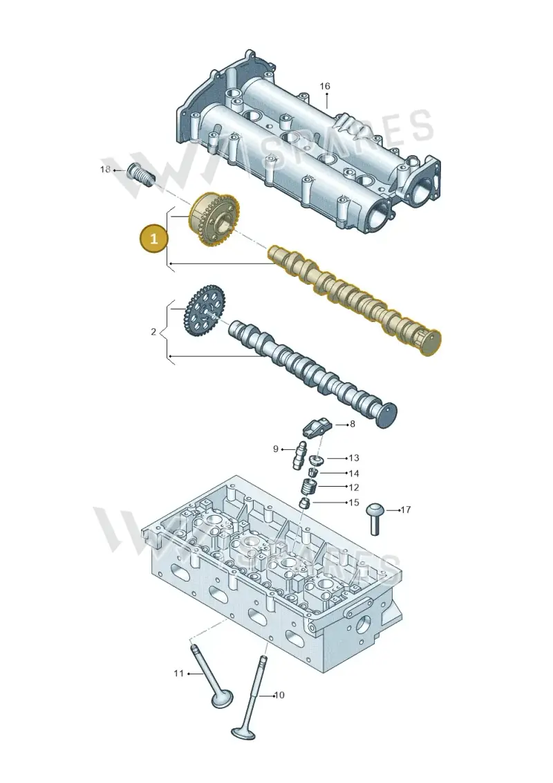 06H109021J — Audi A5 Cabrio 2.0 (2008-2012) diagram 670109030, position 1