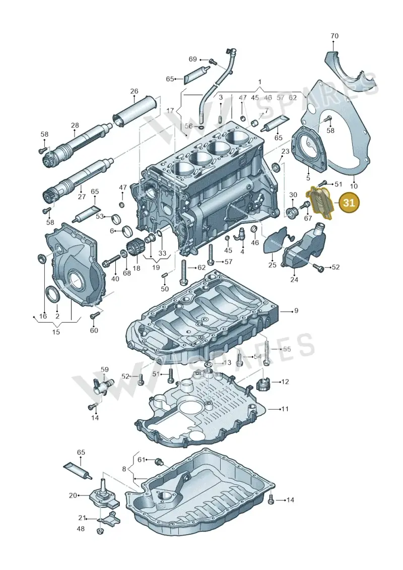 06H109121G — Audi Q3 2.0 TDI (2014-2019) diagram 636103020, position 31