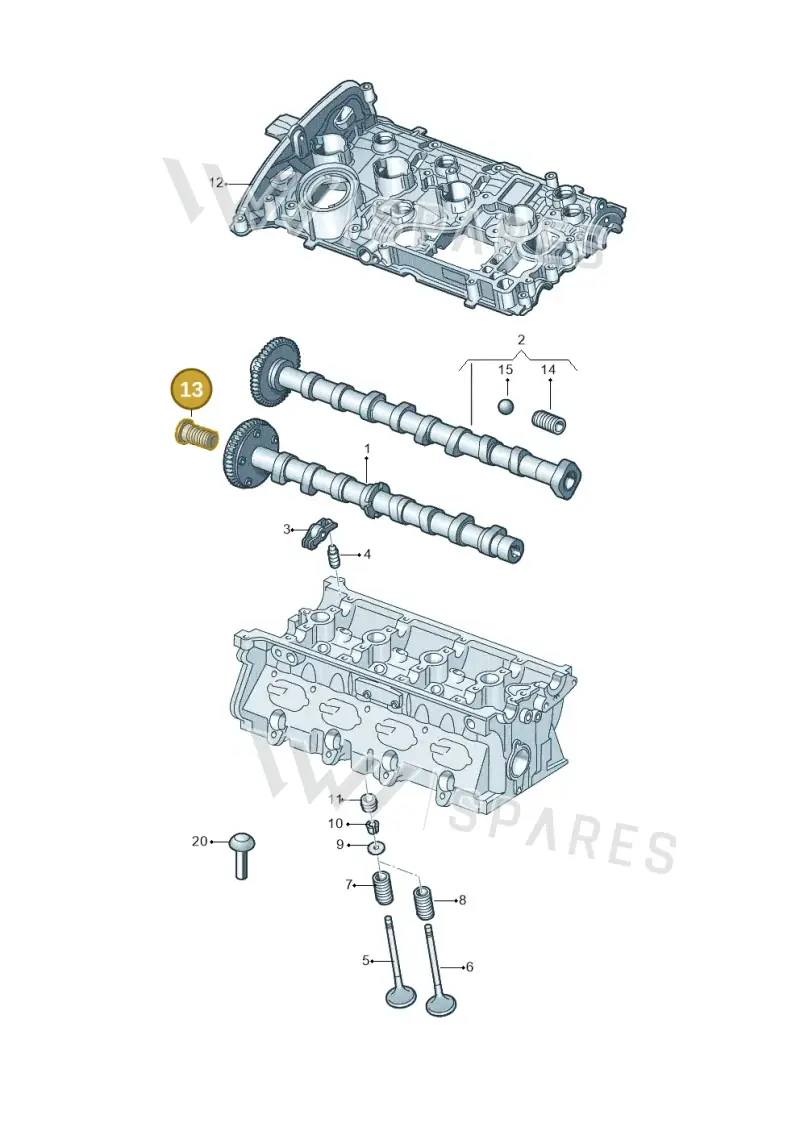 06H109257C — Audi A8L qu. 3.0 TDI (2013-2018) diagram 627109200, position 13