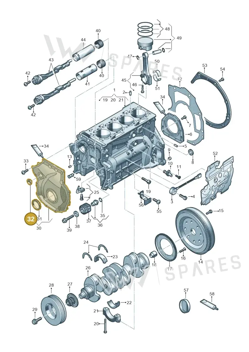 06H115418AA — Audi A3 Sportback (2019-2021) diagram 596103014, position 32